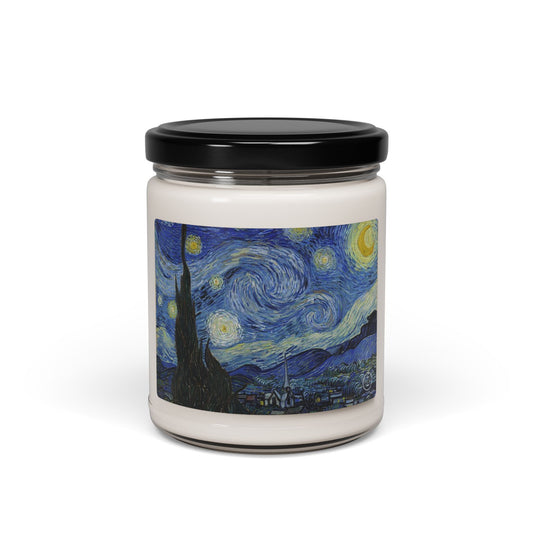 Starry Night Candle by Pearson Nash – A Tribute to Vincent Van Gogh Scented Soy Candle, 9oz