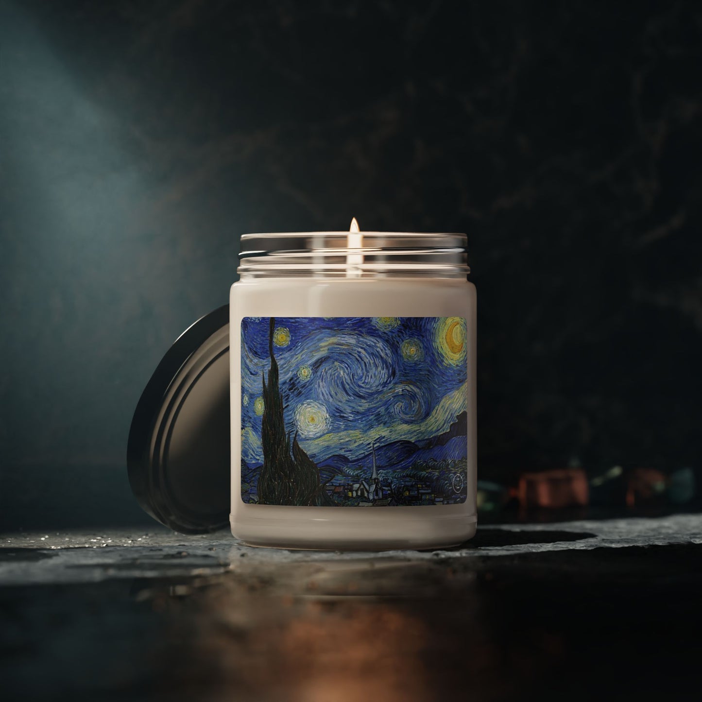 Starry Night Candle by Pearson Nash – A Tribute to Vincent Van Gogh Scented Soy Candle, 9oz