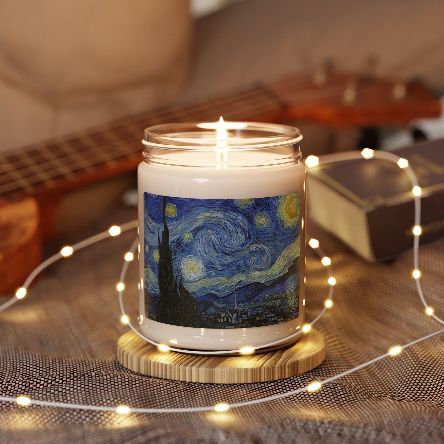 Starry Night Candle by Pearson Nash – A Tribute to Vincent Van Gogh Scented Soy Candle, 9oz