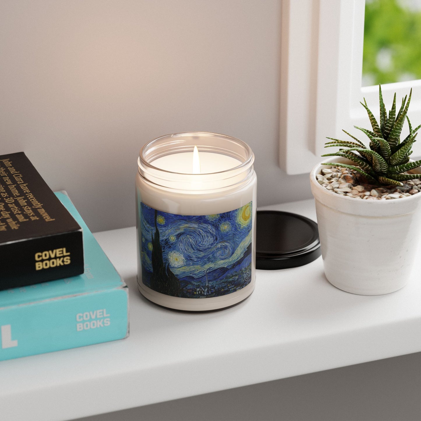 Starry Night Candle by Pearson Nash – A Tribute to Vincent Van Gogh Scented Soy Candle, 9oz